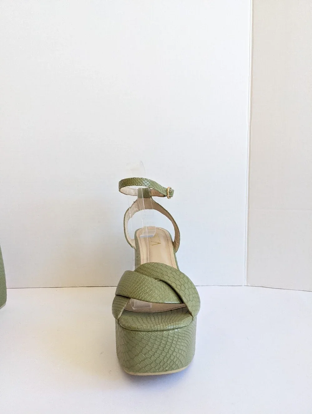 ALTA  Loretta Green Leather Platform Sandals 40